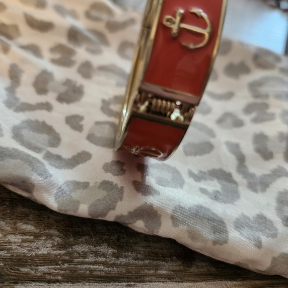 Nautical Orange and Gold Anchor Bracelet - Picture 3 of 3